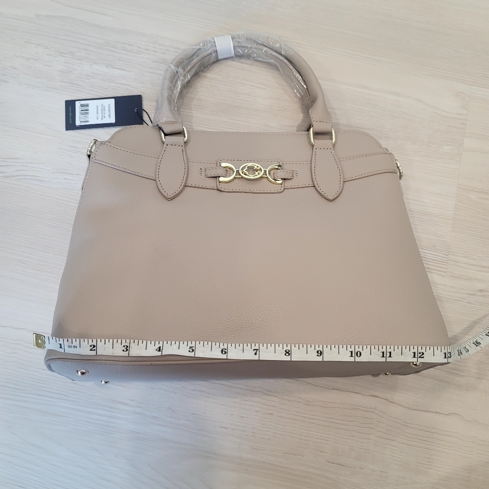 NEW C. WONDER Naomi Caviar Texture Satchel and Flap Clutch Wallet in Tan - Picture 8 of 17